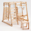 Parc d'aventure intérieur 6-en-1 pour tout-petits : aire de jeux + balançoire + toboggan + corde + escalier