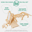 Ensemble d'escalade Montessori 6-en-1 : Échelle triangulaire + arche/balançoire + toboggan/rampe + filet + coussin + ajout artistique