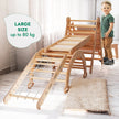 Ensemble d'escalade Montessori 6-en-1 : Échelle triangulaire + arche/balançoire + toboggan/rampe + filet + coussin + ajout artistique