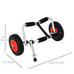Soozier Kayak Cart Dolly with Flat-Free Wheels and Aluminum Frame for Kayaks, Canoes, Paddleboards, Folding Design, Silver