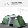 Outsunny Weatherproof Dome Camping Tent w/ Vestibule for 2-3 Person Screen Room Lightweight Backpacking Tent for Fishing