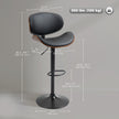 Alpine Modern Adjustable Counter/Bar Stools with Swivel Seat-Set of 2-Black