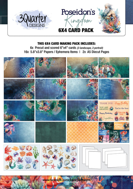 3Quarter Designs Poseidon's Kingdom 6x4 Card Pack