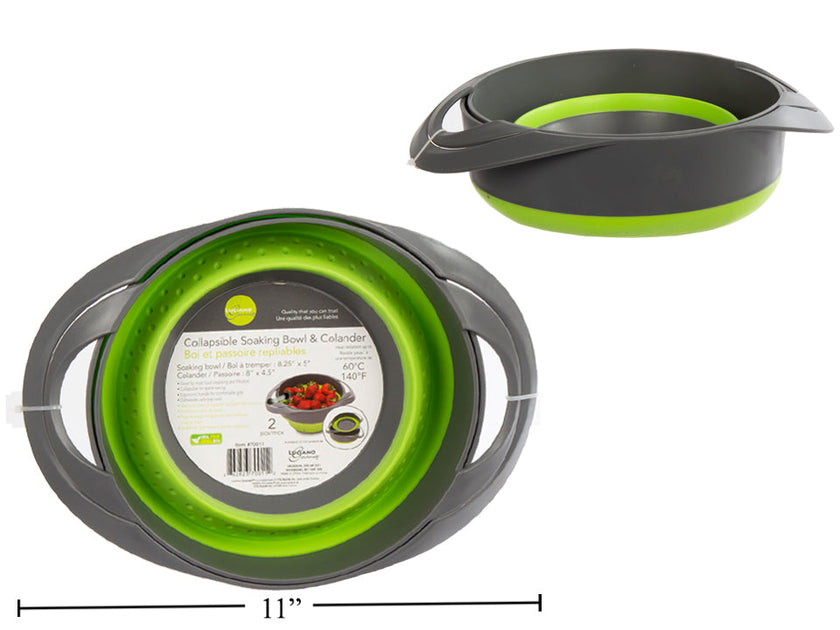LUCIANO GOURMET Collapsible Soaking Bowl and Colander