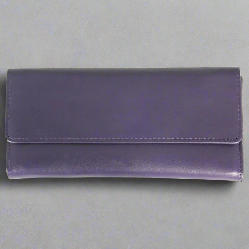 JBG International Women's Wing Flap Trifold Leather Wallet