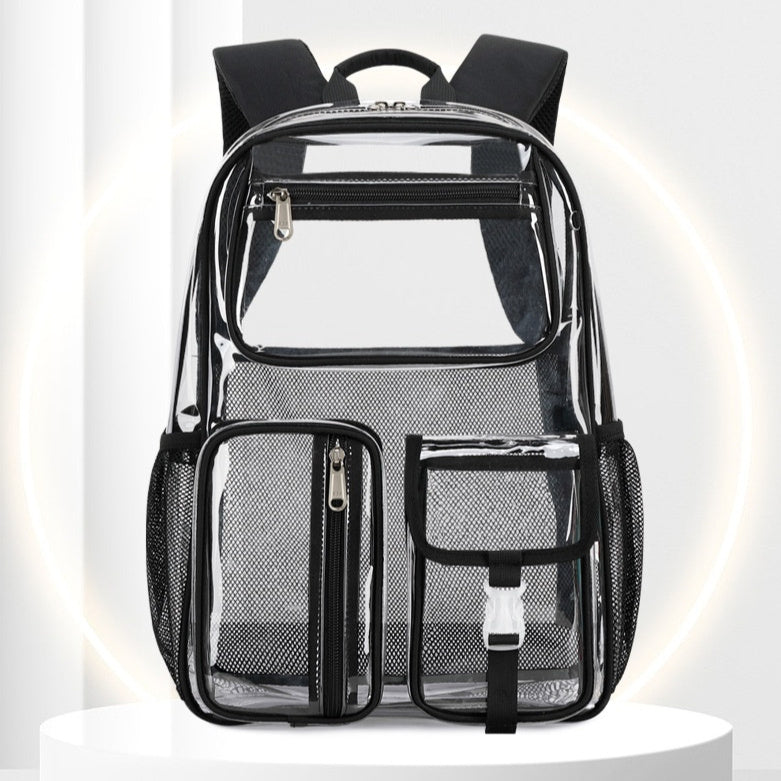 Clear Transparent Large Capacity Backpack – School & Travel Bag | Black, Gray, Pink, Lavender