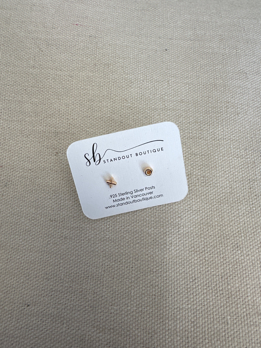 Standout Boutique X+O Gold Stud Earrings