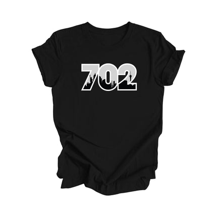 702 Las Vegas Nevada USA Area Code City Skyline Gift - Unisex T-Shirt - Inspired X