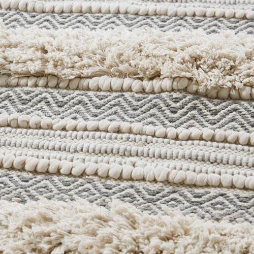 Woven Texture Stripe Bath Rug Grey 20x32