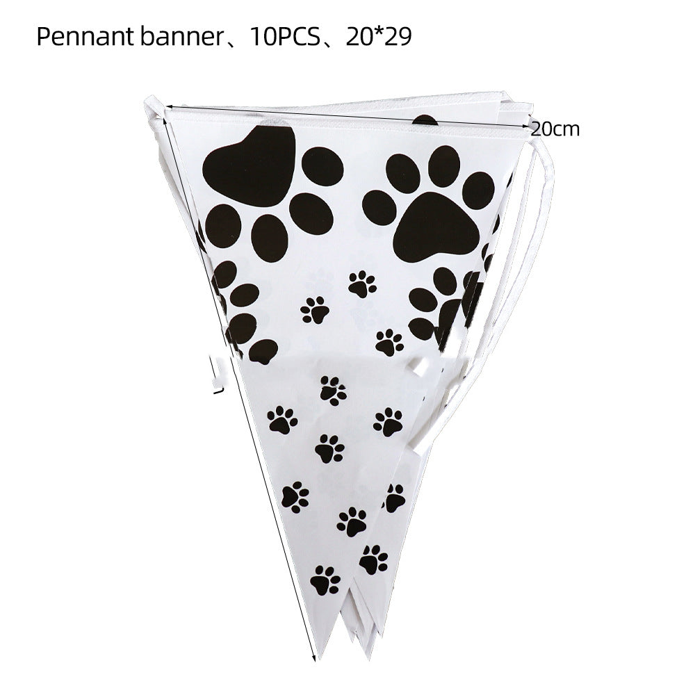 Dog Paw Birthday Party Tableware Set – Pet Birthday Plates, Cups & Decoration Kit
