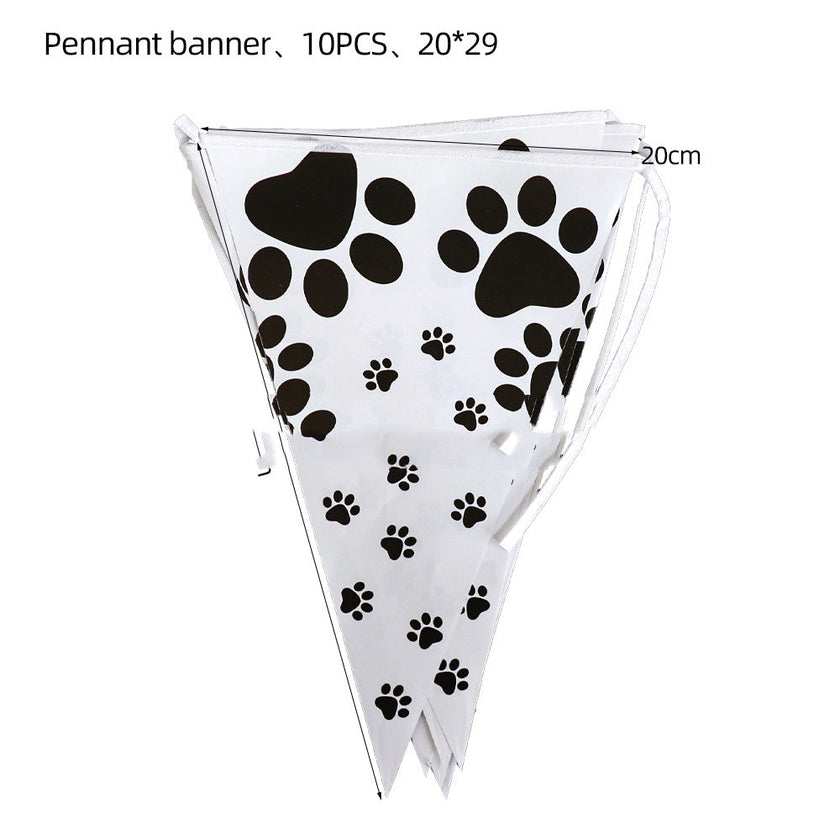 Dog Paw Birthday Party Tableware Set – Pet Birthday Plates, Cups & Decoration Kit