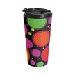 Retro Colorful Bubbles Stainless Steel Travel Mug | Neon Polka Dot Tumbler