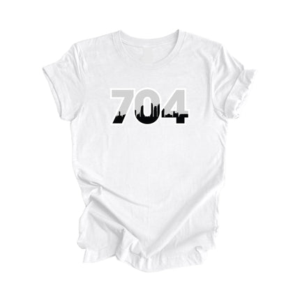 704 Charlotte North Carolina USA Area Code City Skyline Gift - Unisex T-Shirt - Inspired X
