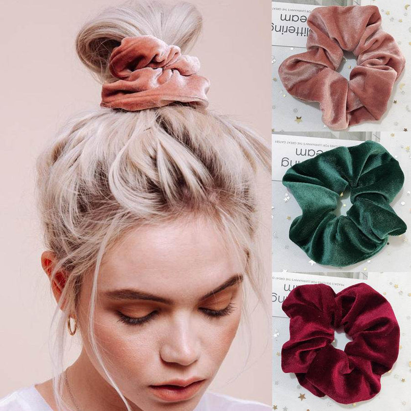 Fashion Velvet Scrunchies for Hair Ponytail Holder