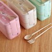 Insulated Bento Lunch Box Three-Layer Wheat Stalk Container