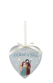 A Child Is Born Heart, Decoupage Ornament