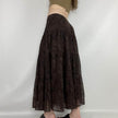 Retro Paisley Printed Skirt Women's Low Waist Midi skirt