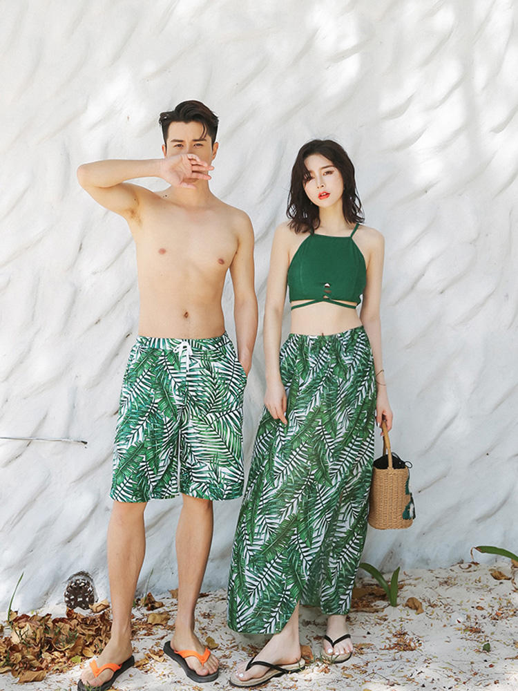 Couple Matching Swimwear Set | Women's Split Bikini & Men's Trunks Canada