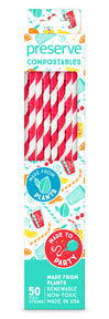 Preserve by Recycline - Compostables Straws Red (50ct)
