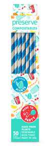 Preserve by Recycline - Compostables Straws Blue (50ct)