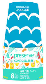 Preserve by Recycline - Compostables Hot Cups 8ct Blue (8ct)