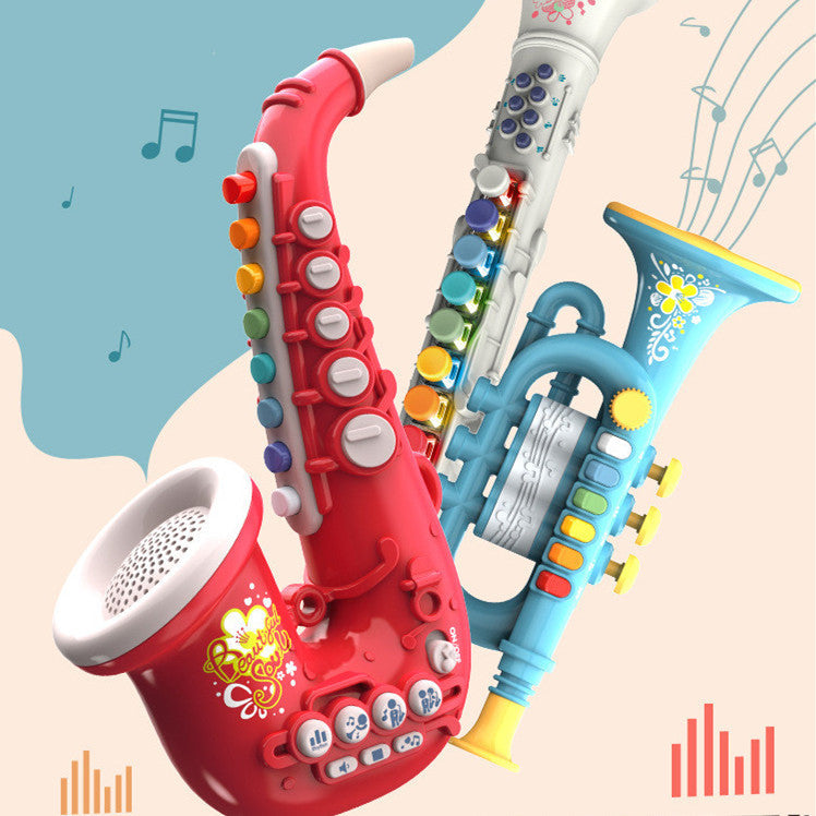 Kids Electric Saxophone Trumpet Clarinet Music Toy Set – Early Education Instrument