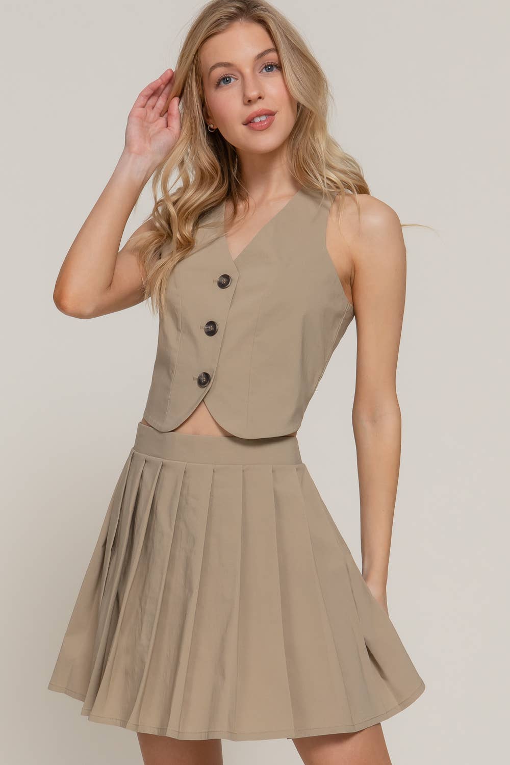Sahara Pleated Mini Skirt