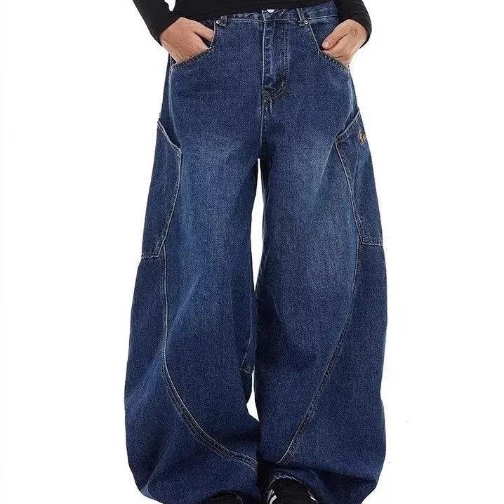 Unisex Baggy Jeans – Y2K Streetwear Wide Leg Denim Pant with Large Pockets S–3XL