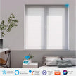 Double Layer Electric Honeycomb Curtain with Solar Charging & 15-Channel Remote, Motorized Blackout Blinds