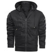 Men's Leather Jacket Men Motorcycle Removable Hood