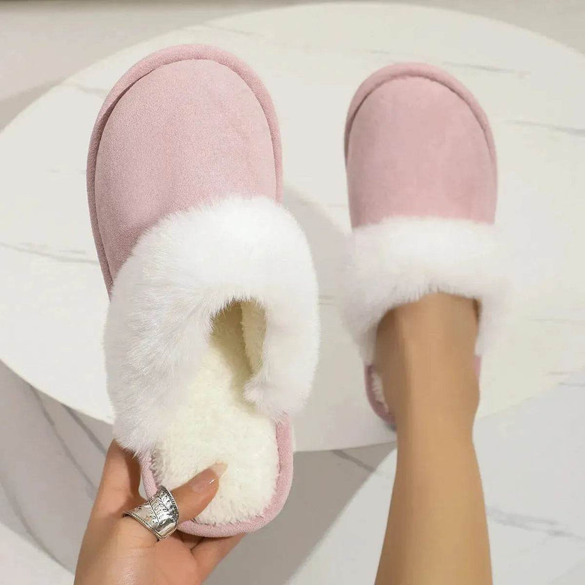 Winter Warm Plush Slippers for Women and Men, Non-Slip Fuzzy House Shoes