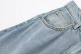 Fashionable Asymmetric High Waist Midi Denim Split Skirt