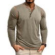 Mens Henley Long Sleeve – Slim Cotton Blend Casual Pullover