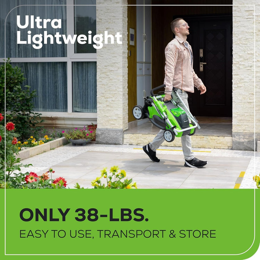 Greenworks 40V 16-inch Cordless Lawn Mower, 4.0 Ah Battery and Charger Included 25242 🍁 All In One Marketplace Canada