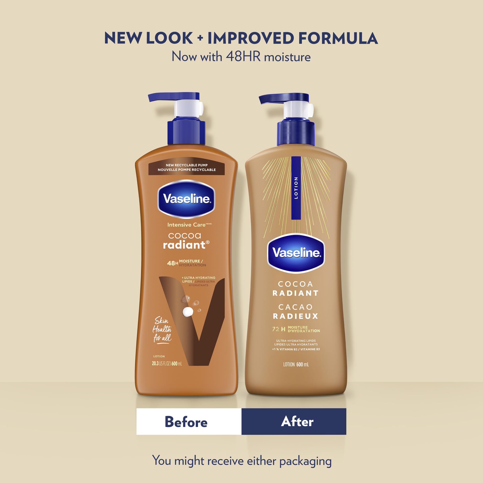 Vaseline Cocoa Radiant Lotion Ultra-Hydrating 72H Moisture, 600mL, 3-Pack 🍁 All In One Marketplace Canada
