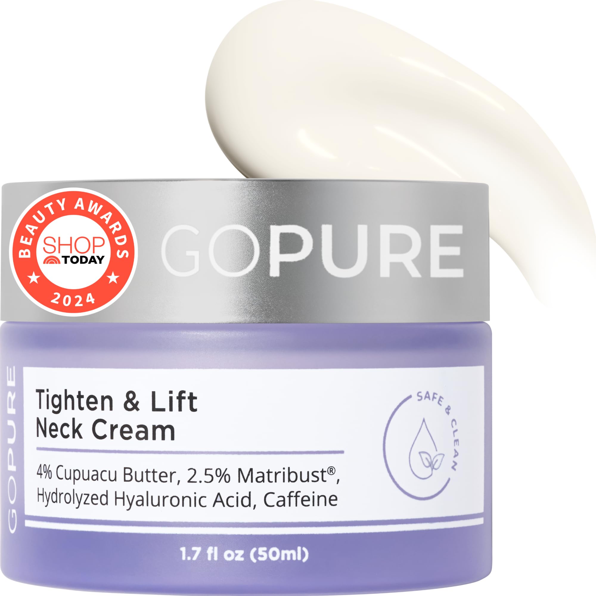 goPure Tighten & Lift Neck & Chest Moisturizer Cream for Visibly Firming, Tightening and Lifting Wrinkles & Crepey Skin, 1.7oz 🍁 All In One Marketplace Canada
