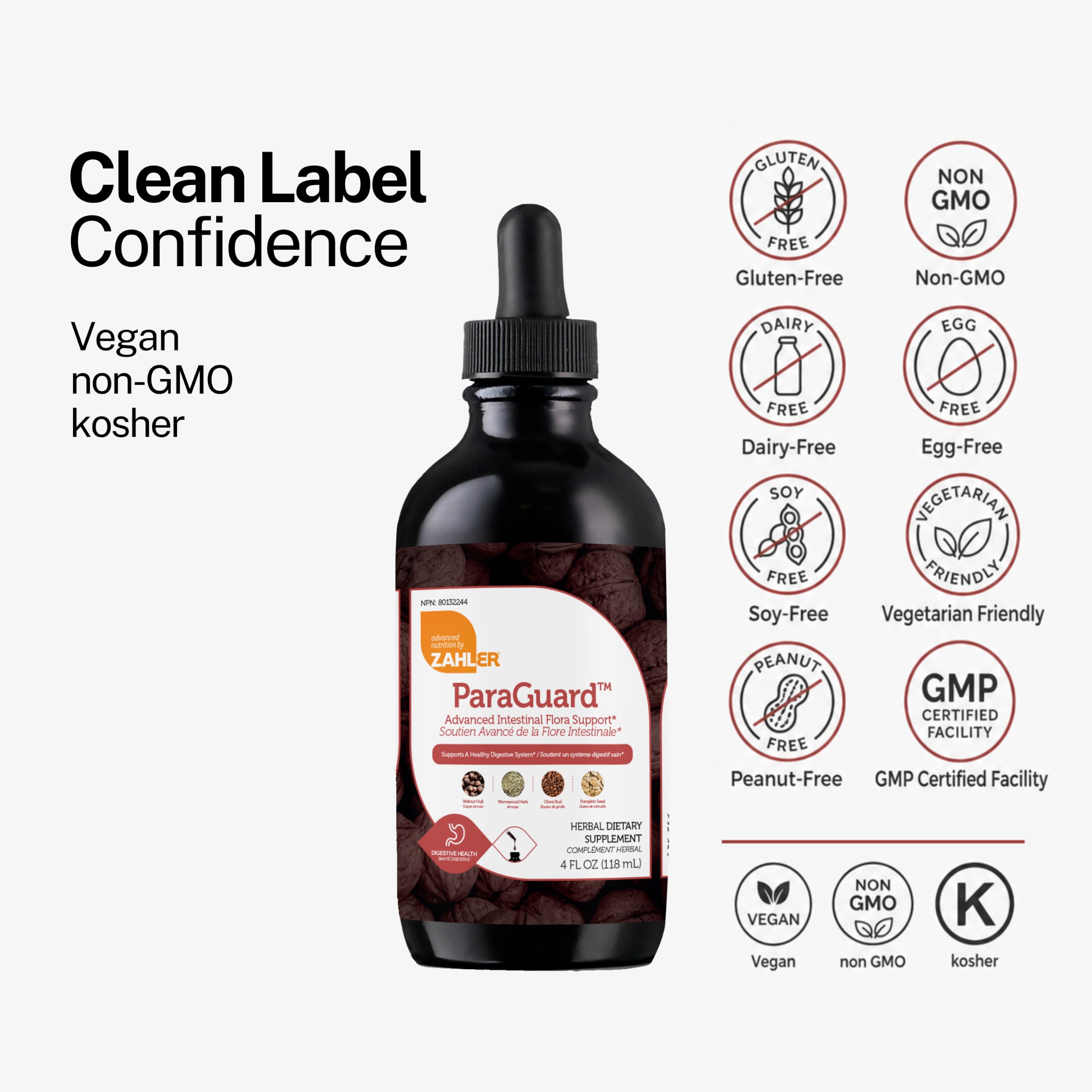 Zahler ParaGuard, Parasite Cleanse for humans. Advanced Colon Detox Cleanse and Gut Health Support, Contains Wormwood, Certified Kosher, 4OZ. 🍁 All In One Marketplace Canada