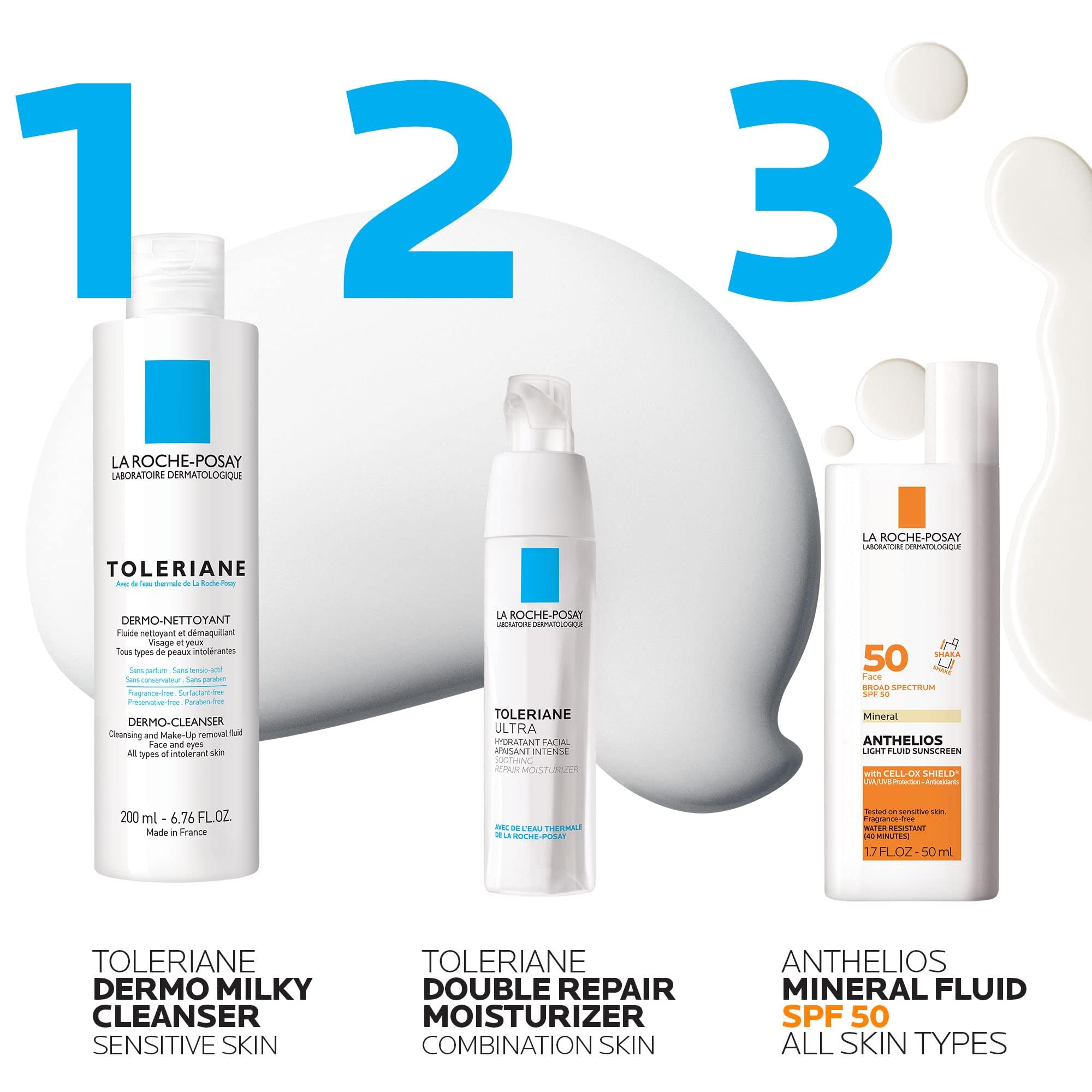 La Roche Posay Face Wash for Sensitive Skin, Toleriane Dermo-Cleanser with Glycerin to Calm Skin, Gently Cleanses & Removes Makeup, Fragrance-Free & Dermatologist Recommended, 200mL 🍁 All In One Marketplace Canada