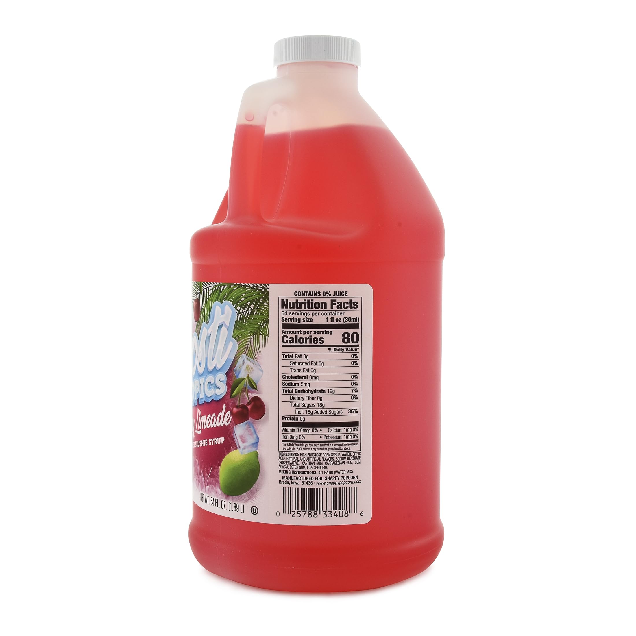 Snappy Frosti Tropics Cherry Limeade Slushy Mix, Slushie Syrups for Machine, Granita Slushy Syrup, Slushie Mix For Frozen Drink Blender, 1/2 Gallon 🍁 All In One Marketplace Canada