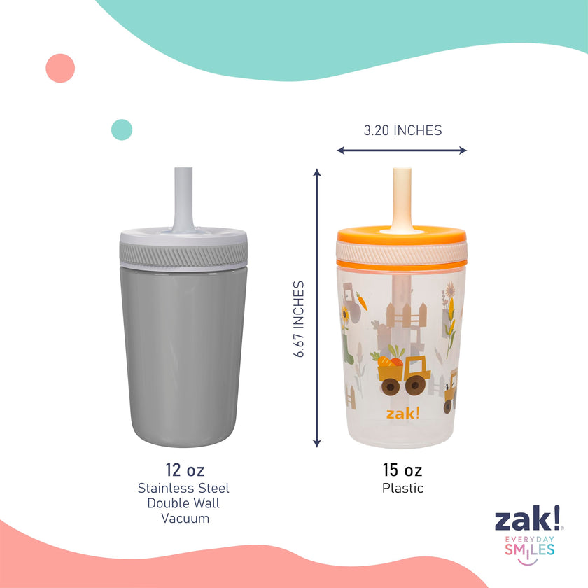 Zak Designs Silly Goose-Harvest Kelso 15oz Leak-Proof Toddler Cups, 2-Pack 🍁 All In One Marketplace Canada