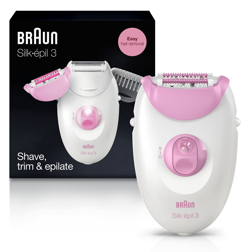 Braun Silk-épil 3 3-270, Epilator for Women for Long-Lasting Hair Removal, 20 Tweezer system, Smartlight Technology, Massage rollers, Shaver and Trimmer Head Included 🍁 All In One Marketplace Canada