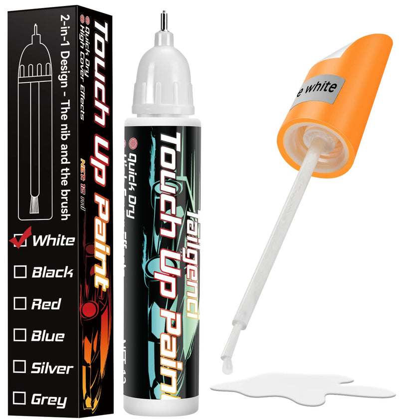Touch Up Paint For Cars, Two-In-One Car Paint Scratch Repair, Quick And Easy, Automotive Touch Up Paint (White) 🍁 All In One Marketplace Canada