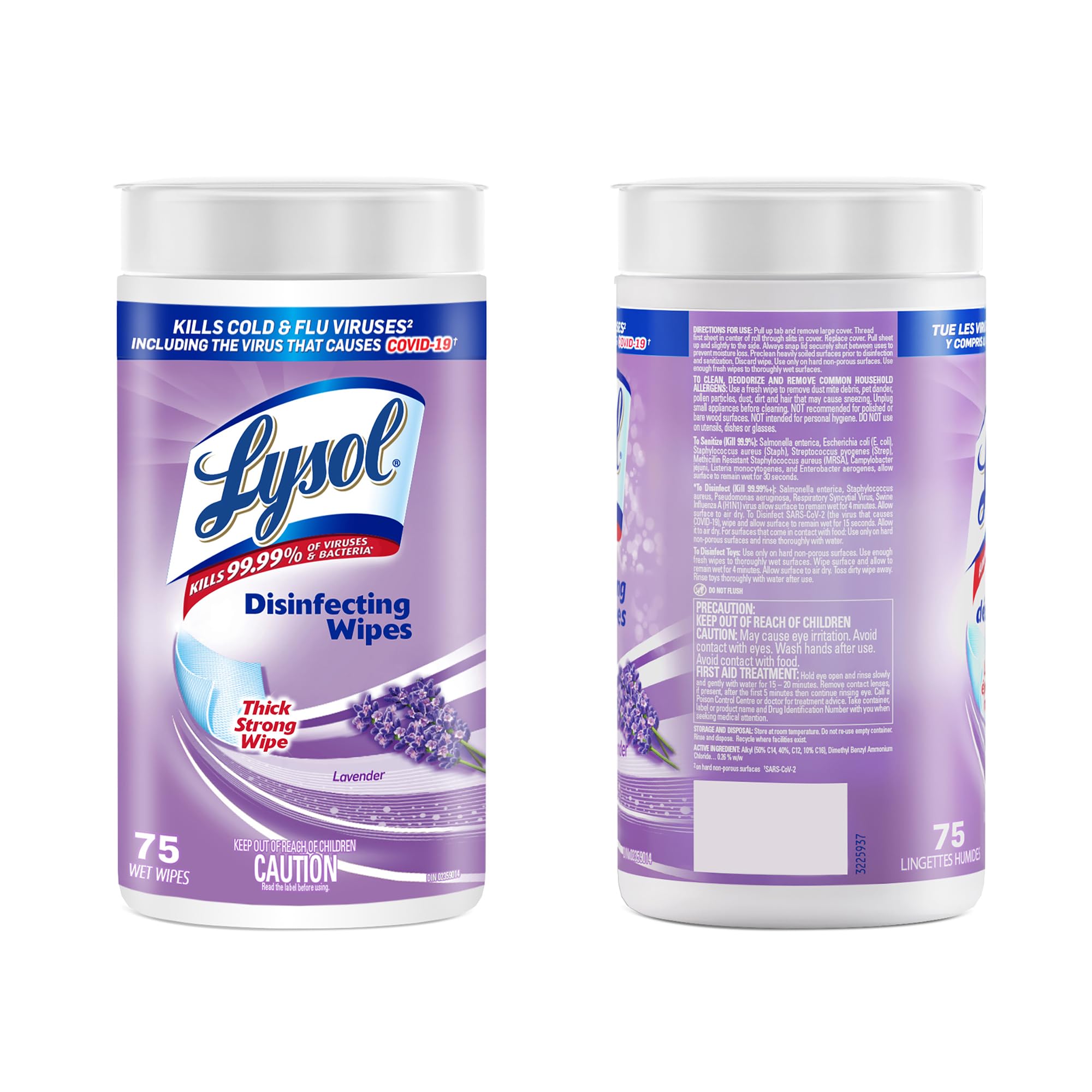 Lysol Disinfecting Wipes, Thick Cleaning Wipes with Micro Pocket Pattern for Home & Electronics, Eliminates Germs on 100+ Surfaces, Removes Allergens, Lavender Scent, 6 x 75 Count (450 Total Wipes) 🍁 All In One Marketplace Canada