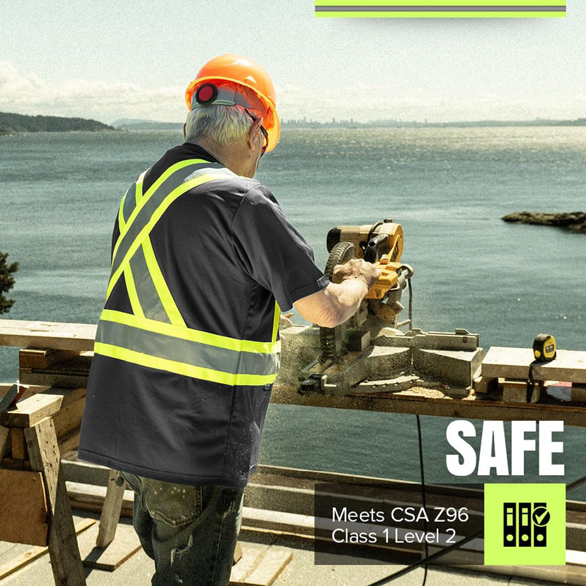 Pioneer High Vis Shirt for Men - Safety T-shirt - Class 1 🍁 All In One Marketplace Canada