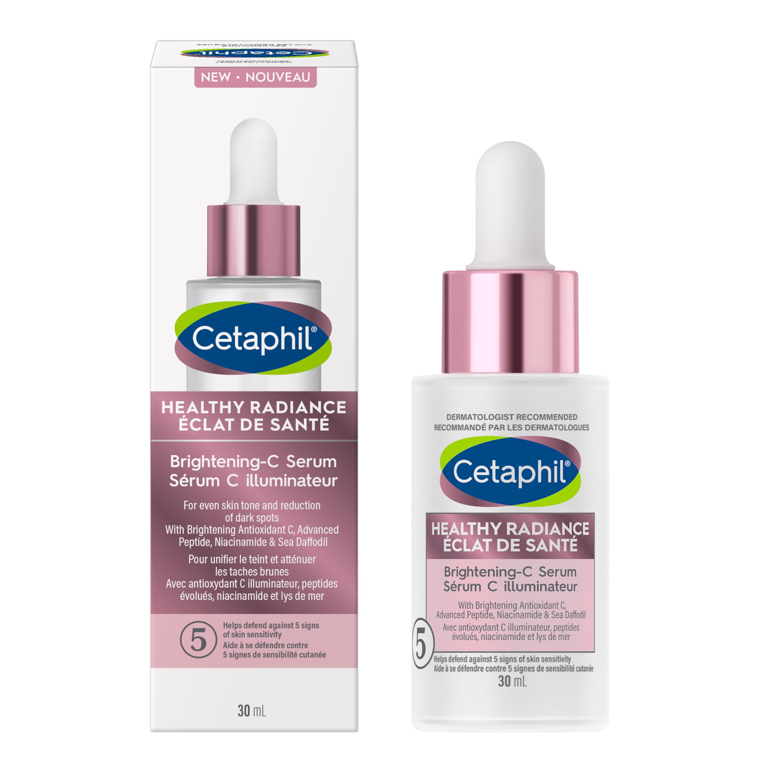 Cetaphil Healthy Radiance Brightening Serum for Face, Niacinamide Peptide Serum with Antioxidant C, Pore Minimizer for Dull Skin, Dermatologist Recommended, 30ml 🍁 All In One Marketplace Canada