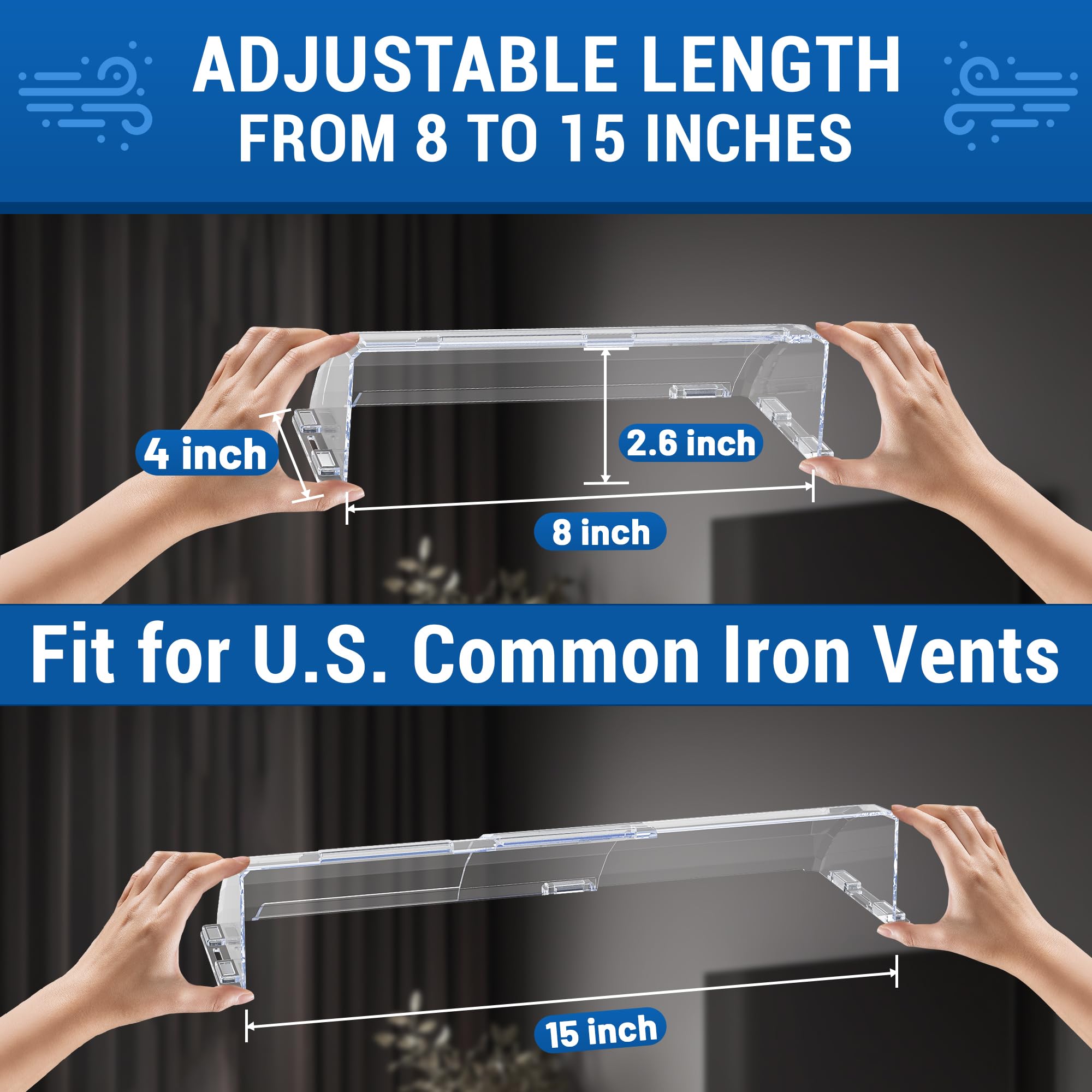 Heat&Air Vent Deflector,Adjustable Between 8’’ to 15’’,Heat Resistant Magnetic Floor Vent deflectors/ac Vent Deflector/Ceiling Vent deflector-2PACK 🍁 All In One Marketplace Canada