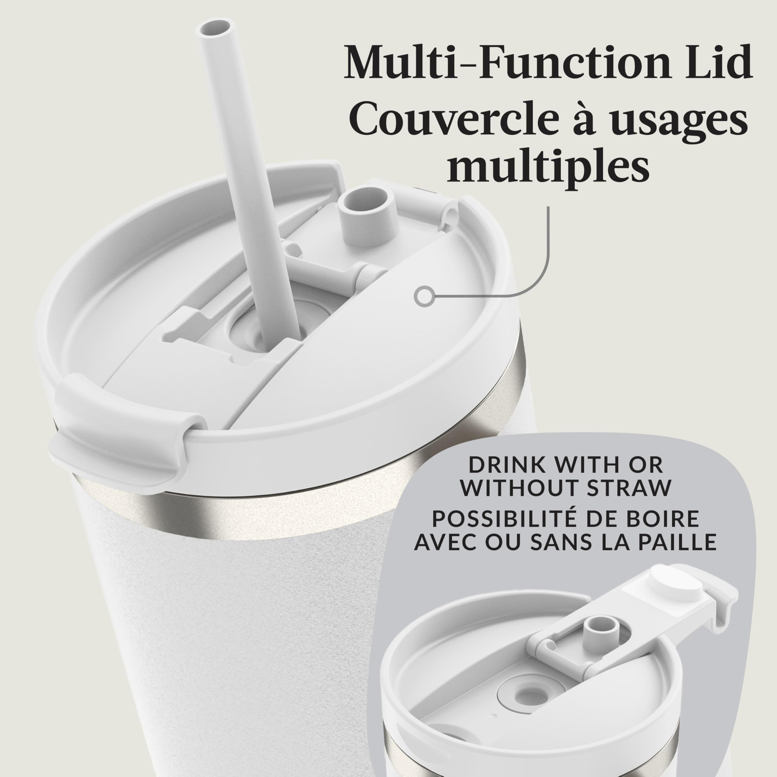 Contigo Streeterville Tumbler, 40 oz (1.18 L), Insulated Stainless Steel Water Bottle with Straw and Leak-Proof Lid, Salt 🍁 All In One Marketplace Canada