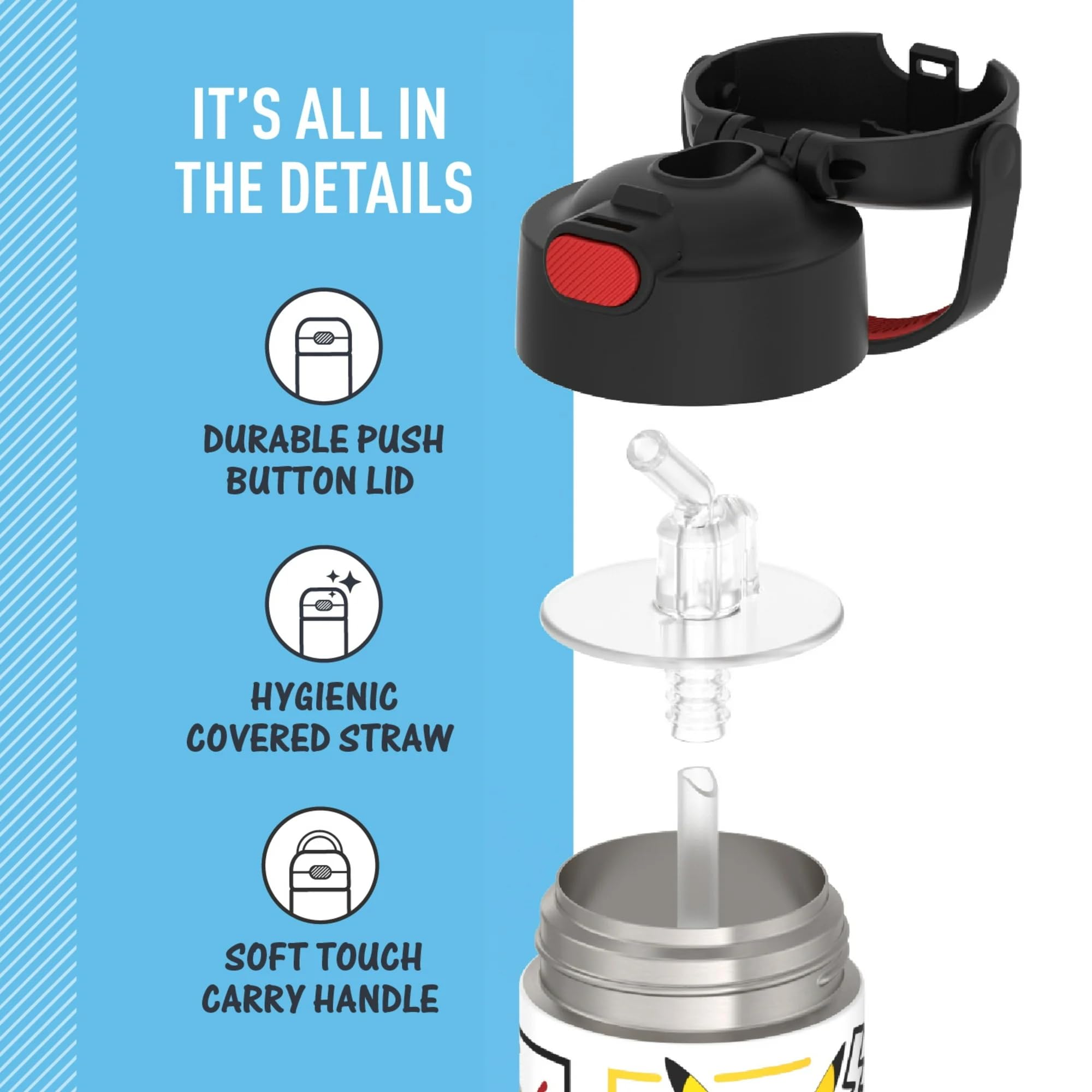 THERMOS FUNTAINER Water Bottle with Straw, 14oz, Pokemon 🍁 All In One Marketplace Canada