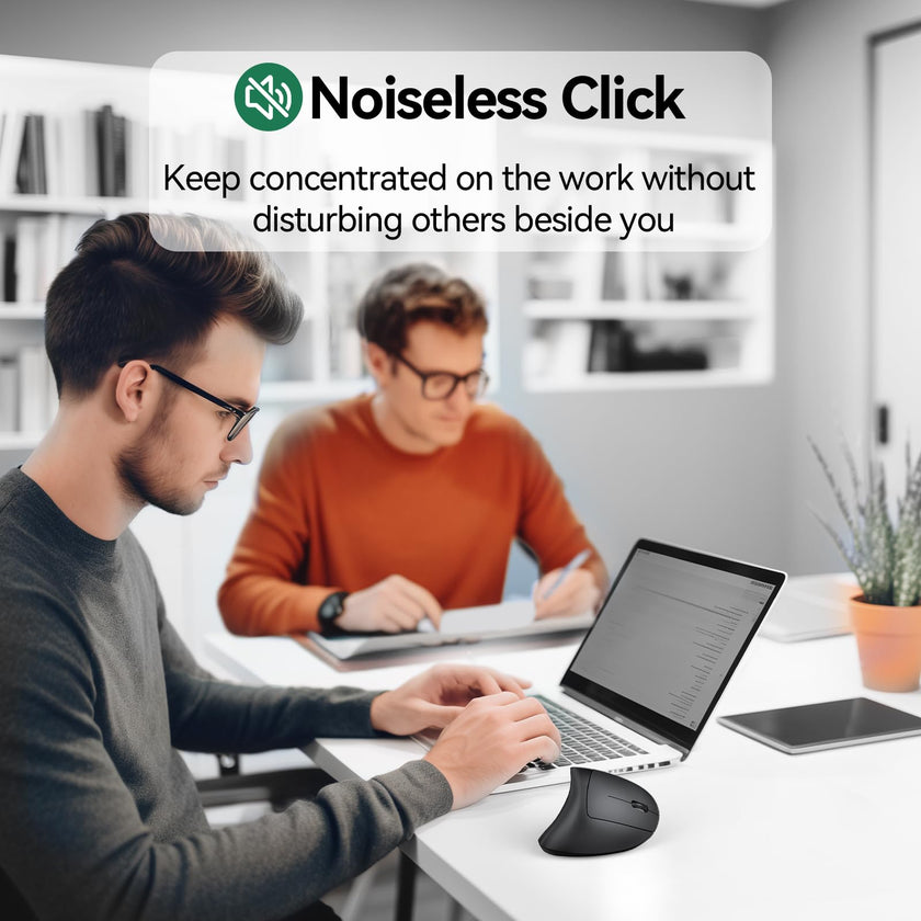 TECKNET Ergonomic Mouse, Rechargeable Vertical Ergo Mouse Wireless, Silent 2.4GHz 6 Buttons Optical Carpal Tunnel Mouse, 5 Adjustment Levels, Up to 4800DPI Wireless Mouse for Laptop, Desktop, PC 🍁 All In One Marketplace Canada