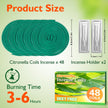 SCENTORINI Citronella Incense, Citronella Coils with Coil Holder, 48 Pcs, Suitable for Summer Home Outdoor Use, Pool Side, Patio, Porches, Courtyards, Farms, Garden Planting Area 🍁 All In One Marketplace Canada